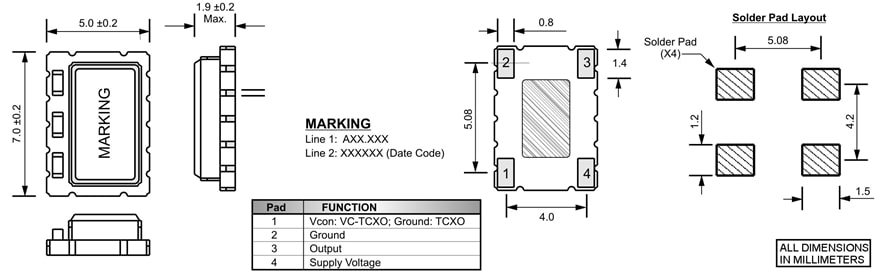 T5A3C Mechanical Dimensions