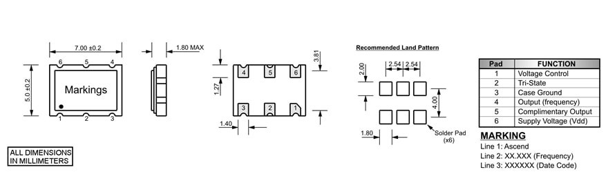 VCC2D Mechanical Dimensions