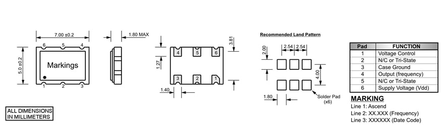 VCC3H Mechanical Dimensions